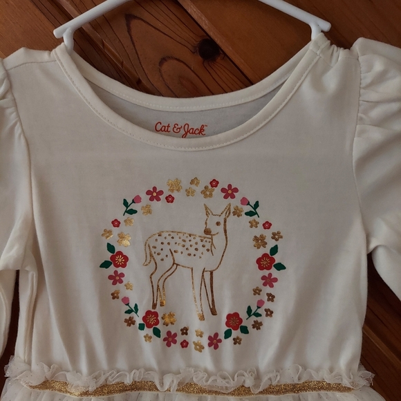 Nwt 5t white and gold deer dress - Picture 5 of 5